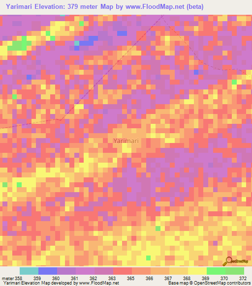 Yarimari,Nigeria Elevation Map