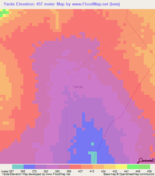 Yarda,Nigeria Elevation Map