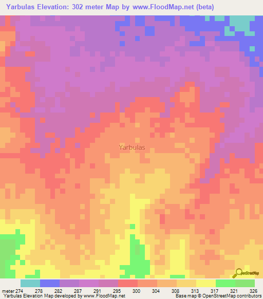 Yarbulas,Nigeria Elevation Map