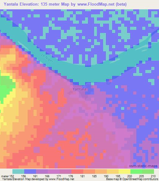 Yantala,Nigeria Elevation Map