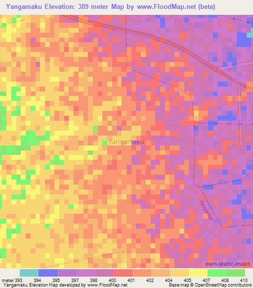 Yangamaku,Nigeria Elevation Map