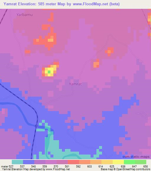 Yamrat,Nigeria Elevation Map