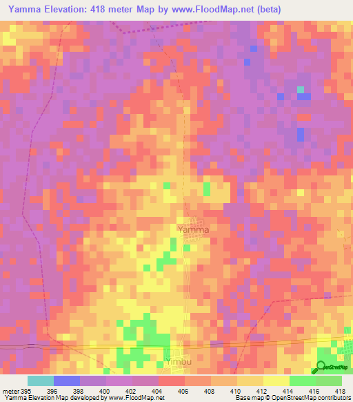 Yamma,Nigeria Elevation Map