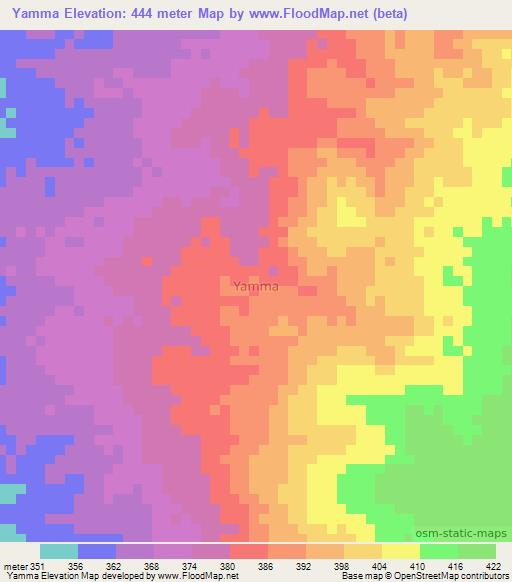 Yamma,Nigeria Elevation Map