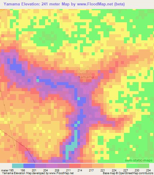 Yamama,Nigeria Elevation Map