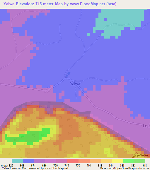 Yalwa,Nigeria Elevation Map