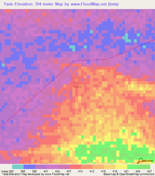 Yade,Nigeria Elevation Map