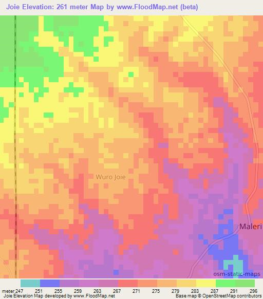 Joie,Nigeria Elevation Map