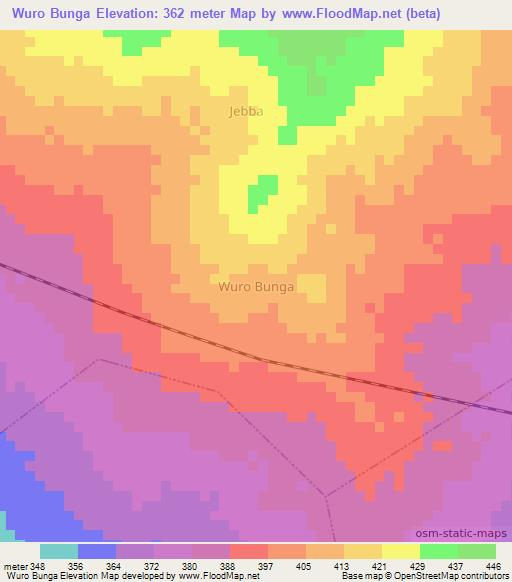 Wuro Bunga,Nigeria Elevation Map