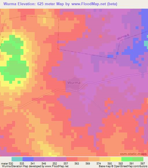 Wurma,Nigeria Elevation Map