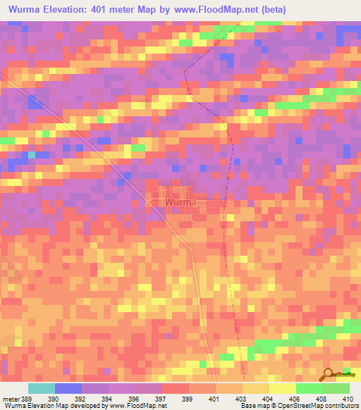 Wurma,Nigeria Elevation Map