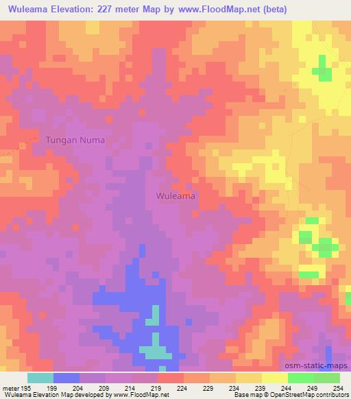 Wuleama,Nigeria Elevation Map