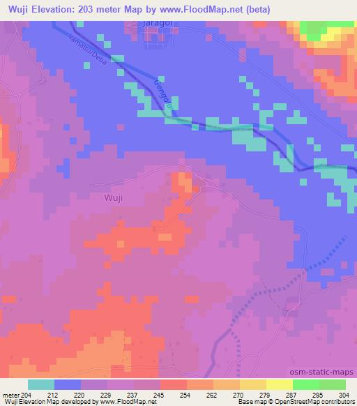 Wuji,Nigeria Elevation Map