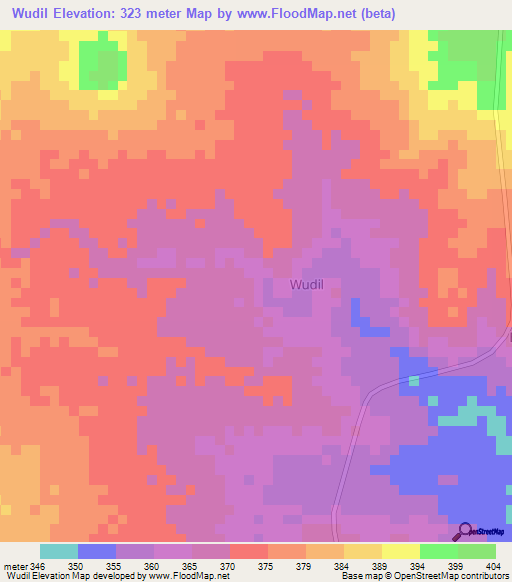 Wudil,Nigeria Elevation Map