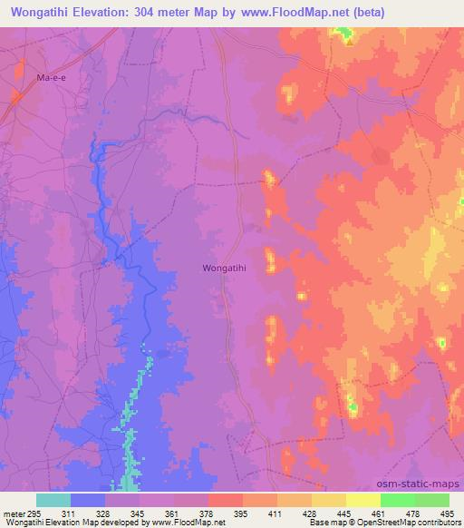 Wongatihi,Nigeria Elevation Map