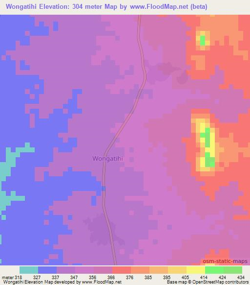 Wongatihi,Nigeria Elevation Map