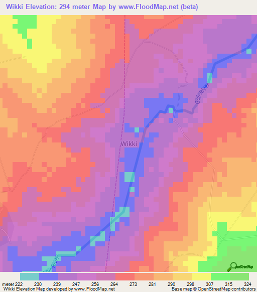 Wikki,Nigeria Elevation Map