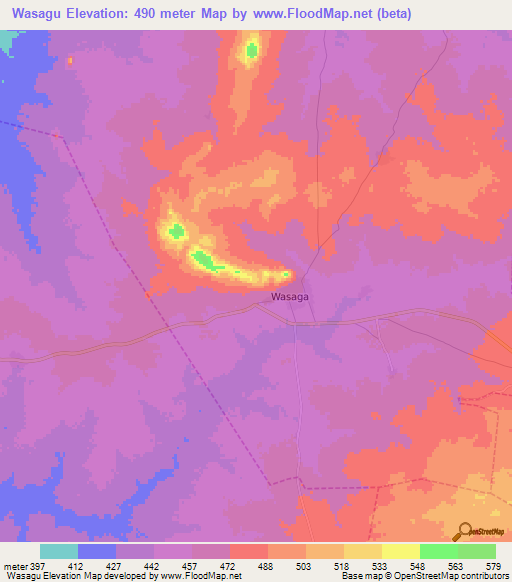 Wasagu,Nigeria Elevation Map