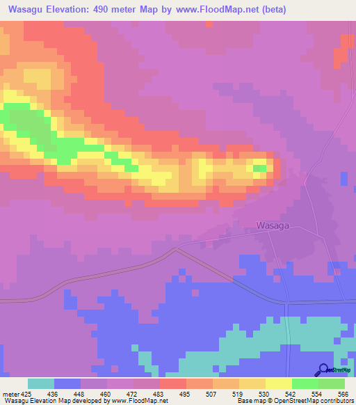 Wasagu,Nigeria Elevation Map