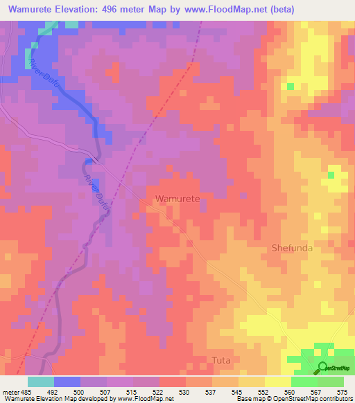 Wamurete,Nigeria Elevation Map