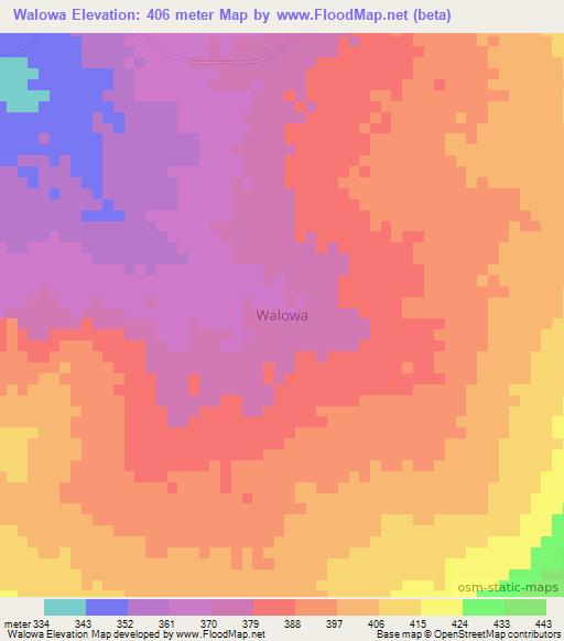 Walowa,Nigeria Elevation Map