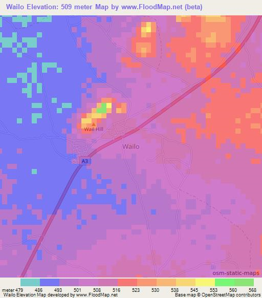 Wailo,Nigeria Elevation Map