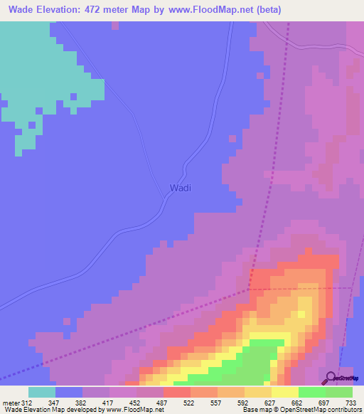 Wade,Nigeria Elevation Map