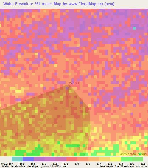 Wabu,Nigeria Elevation Map