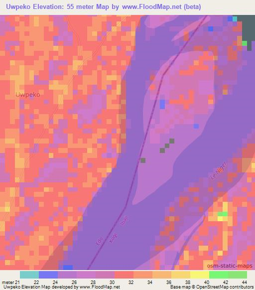Uwpeko,Nigeria Elevation Map