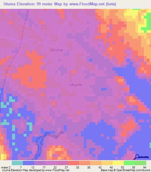 Utuma,Nigeria Elevation Map