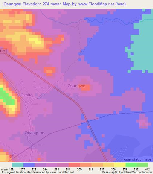 Osungwe,Nigeria Elevation Map