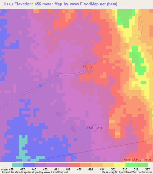 Ussu,Nigeria Elevation Map