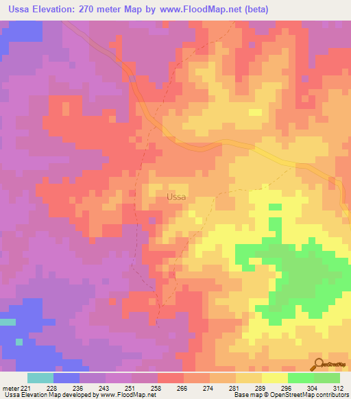 Ussa,Nigeria Elevation Map