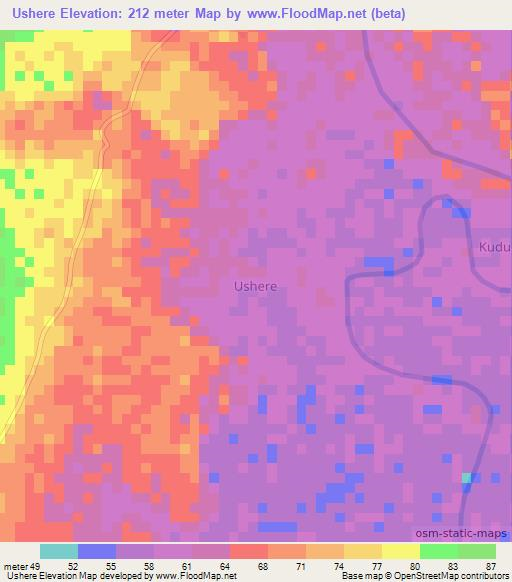 Ushere,Nigeria Elevation Map