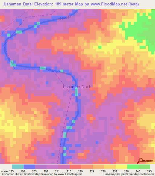 Ushaman Dutsi,Nigeria Elevation Map