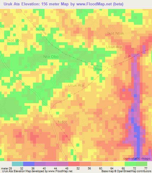 Uruk Ata,Nigeria Elevation Map