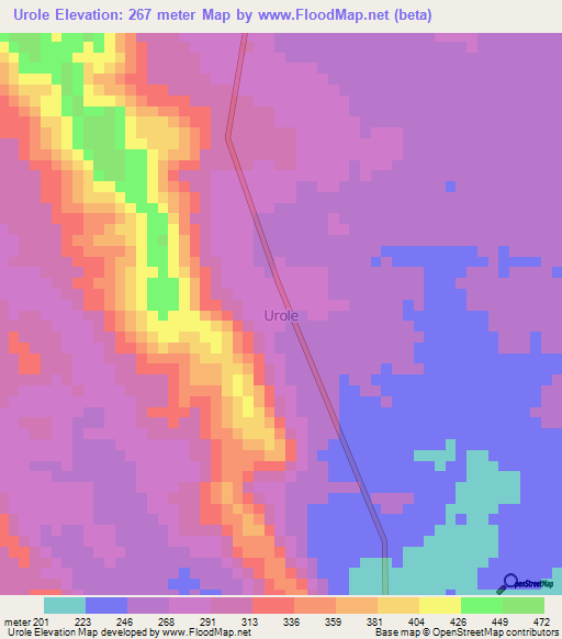 Urole,Nigeria Elevation Map