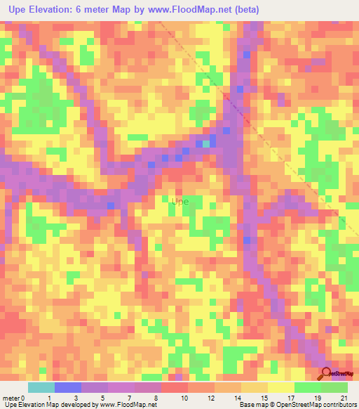 Upe,Nigeria Elevation Map