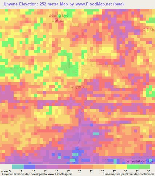 Unyene,Nigeria Elevation Map