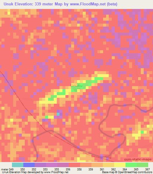 Unuk,Nigeria Elevation Map