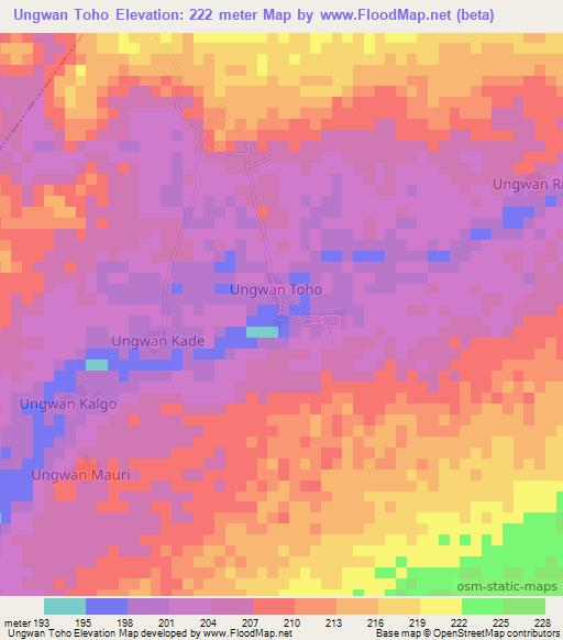 Ungwan Toho,Nigeria Elevation Map