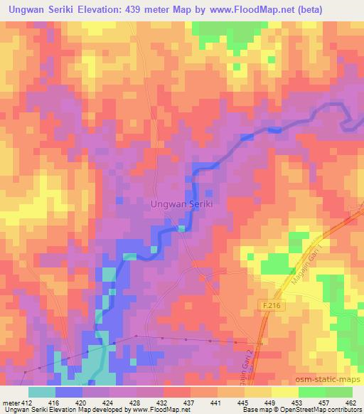 Ungwan Seriki,Nigeria Elevation Map