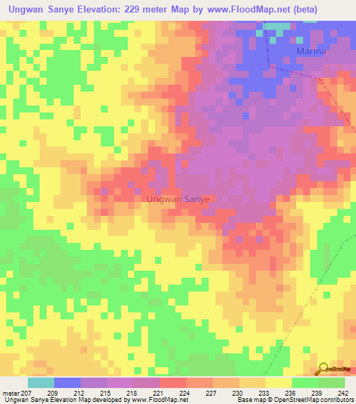 Ungwan Sanye,Nigeria Elevation Map