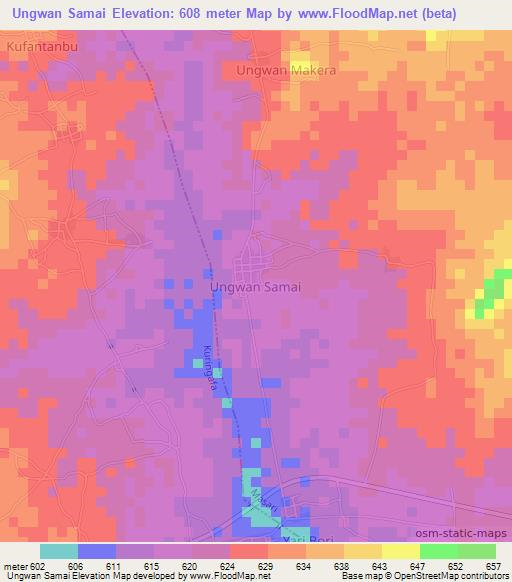 Ungwan Samai,Nigeria Elevation Map