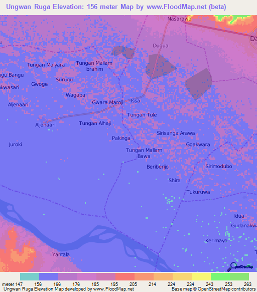 Ungwan Ruga,Nigeria Elevation Map