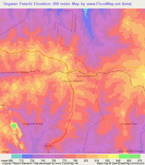 Ungwan Patachi,Nigeria Elevation Map