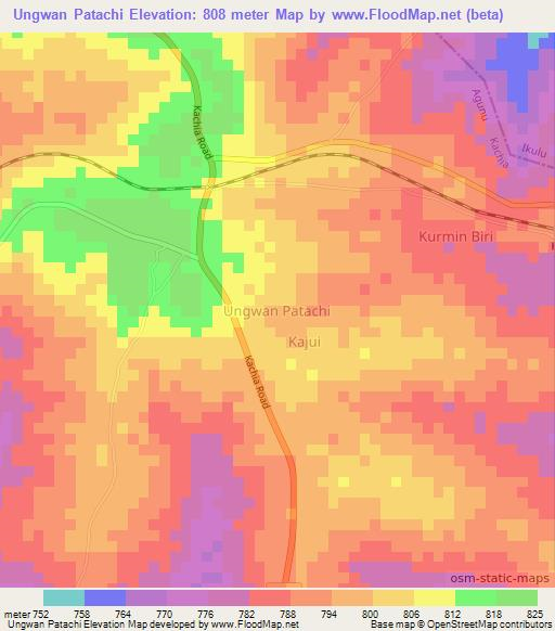 Ungwan Patachi,Nigeria Elevation Map