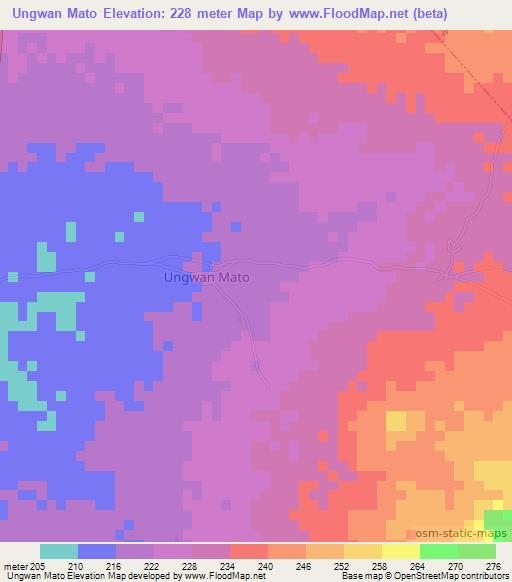 Ungwan Mato,Nigeria Elevation Map