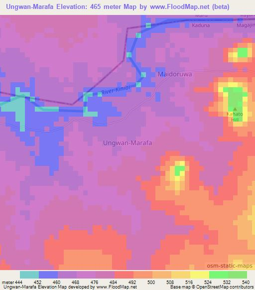 Ungwan-Marafa,Nigeria Elevation Map