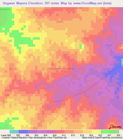 Ungwan Mapera,Nigeria Elevation Map